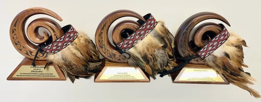 Three NZ On Air awards recognising CFM for playing more than 20% New Zealand music.
