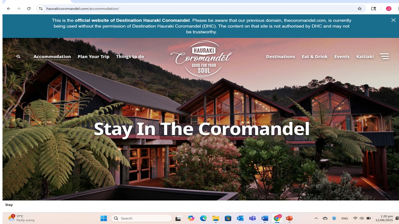 Tourism Website Compromised - A Major Blow - Coromandel's CFM